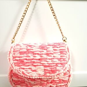 Handmade Chic Pink Textured Women's Bag